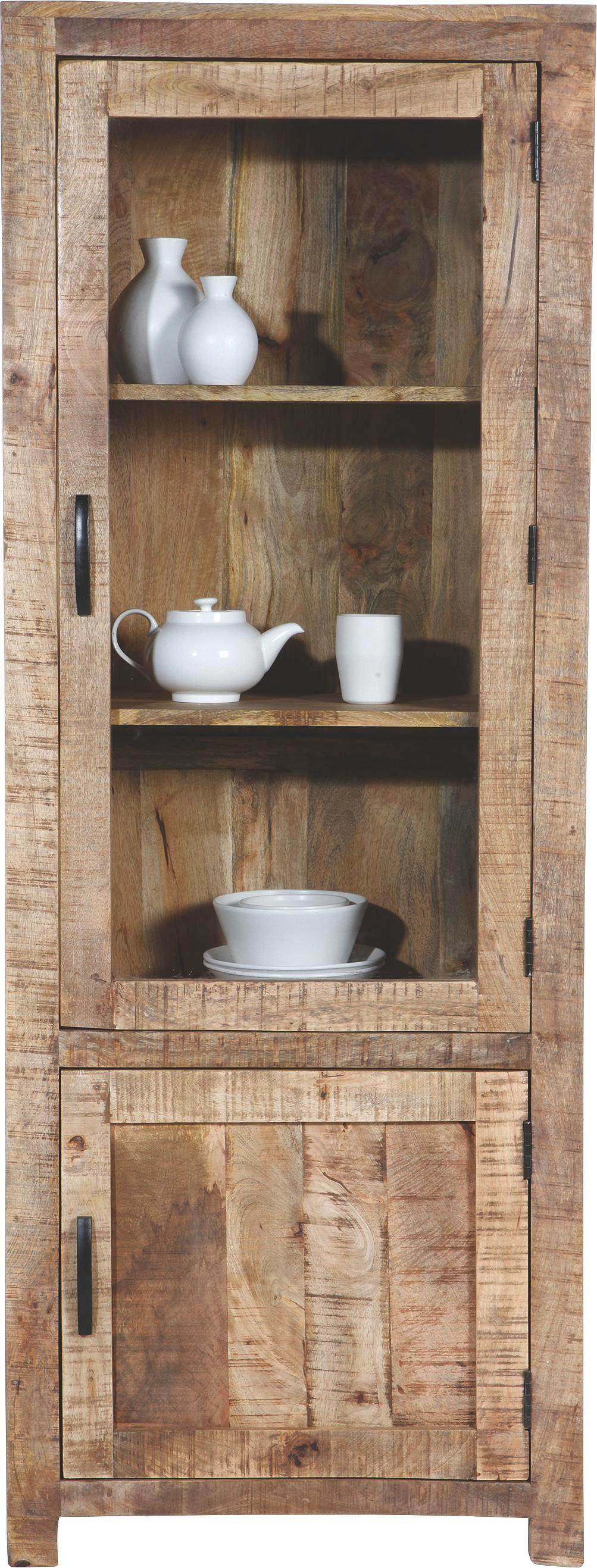 Vitrine in Naturfarben Massiv - Naturfarben, LIFESTYLE, Holz (67/180/42cm) - Zandiara