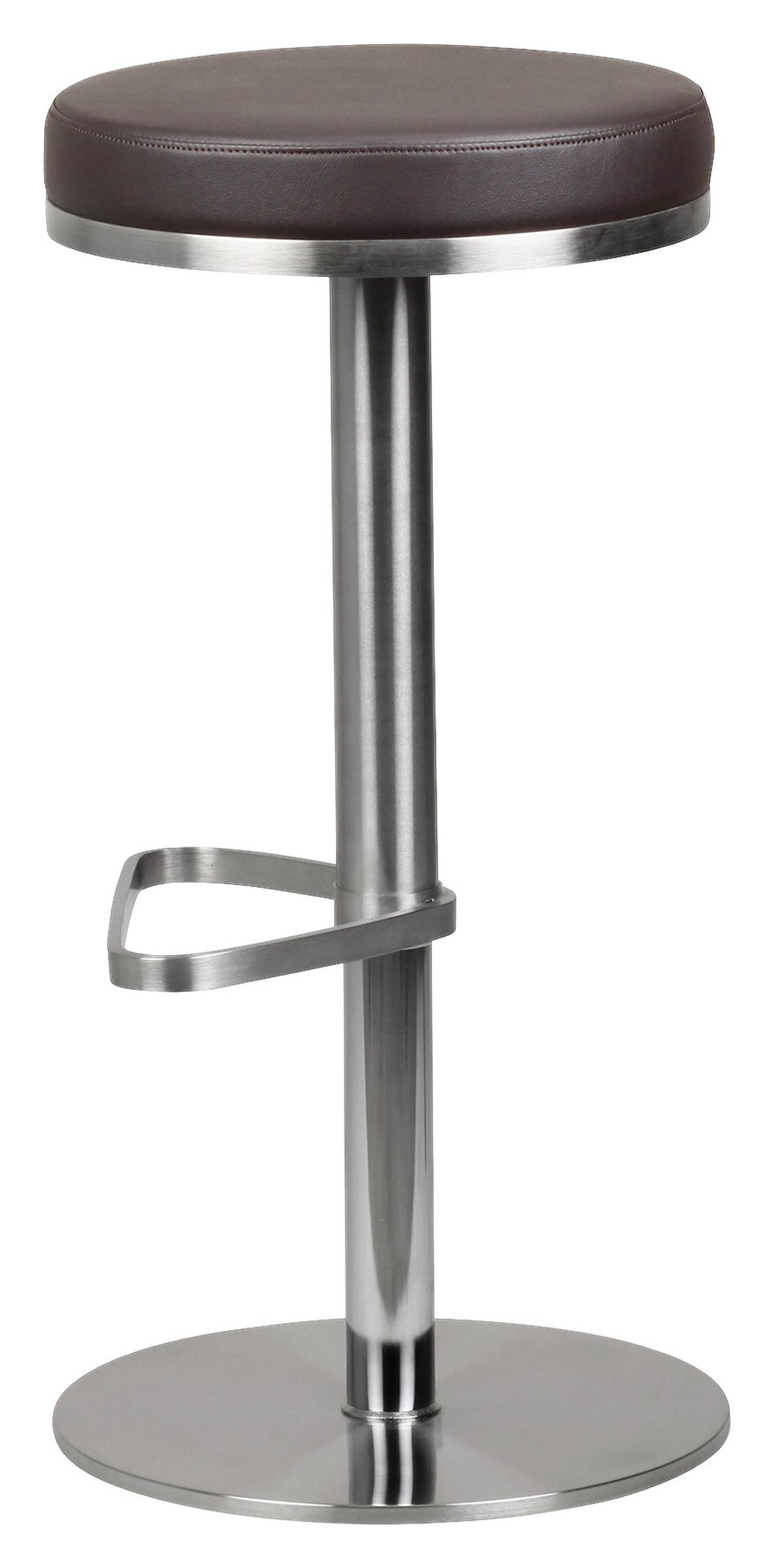 Barski Stol Wl1.612 - srebrne barve/rjava, Moderno, kovina/tekstil (38/57/38cm) - MID.YOU