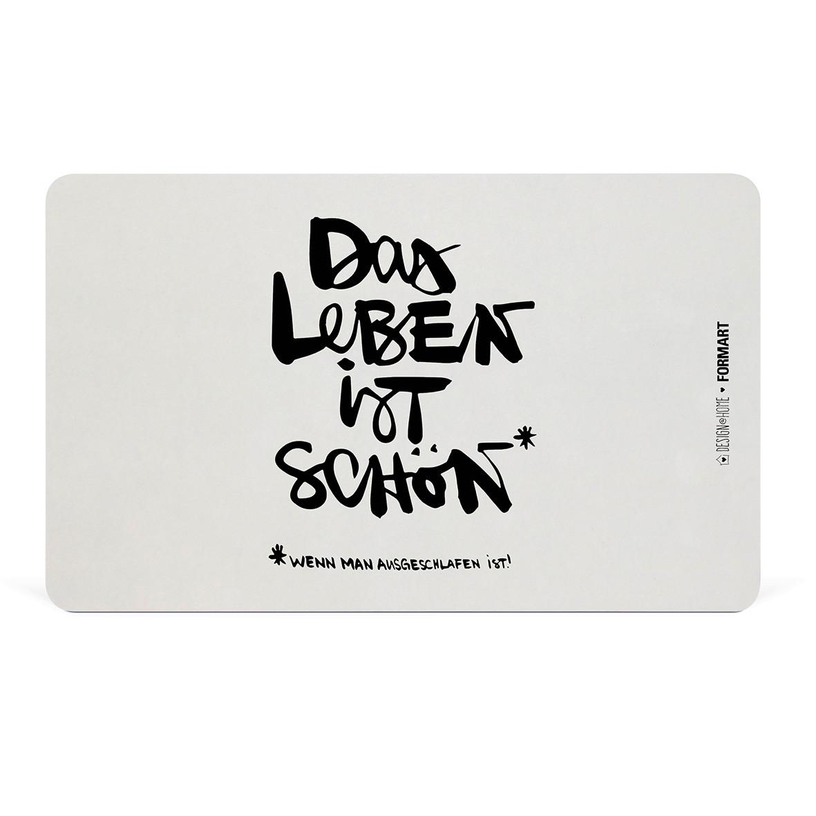 Schneidebrett Schönes Leben in Schwarz/Weiß - Schwarz/Weiß, KONVENTIONELL, Kunststoff (23,3/14,3/0,2cm)