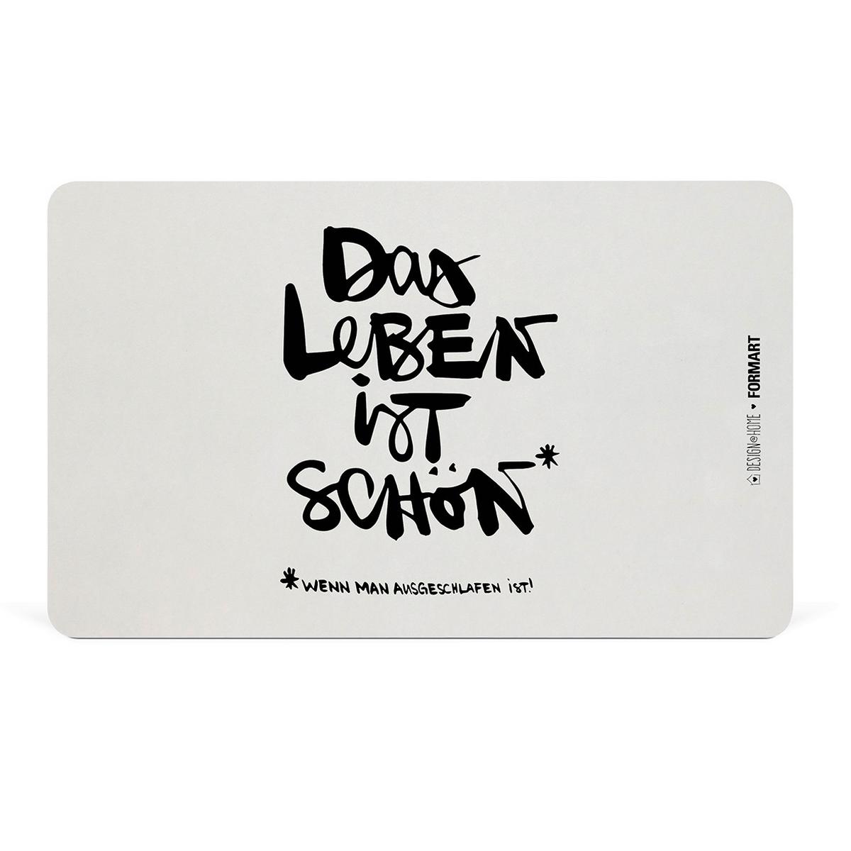 Schneidebrett Schönes Leben in Schwarz/Weiß - Schwarz/Weiß, KONVENTIONELL, Kunststoff (23,3/14,3/0,2cm)