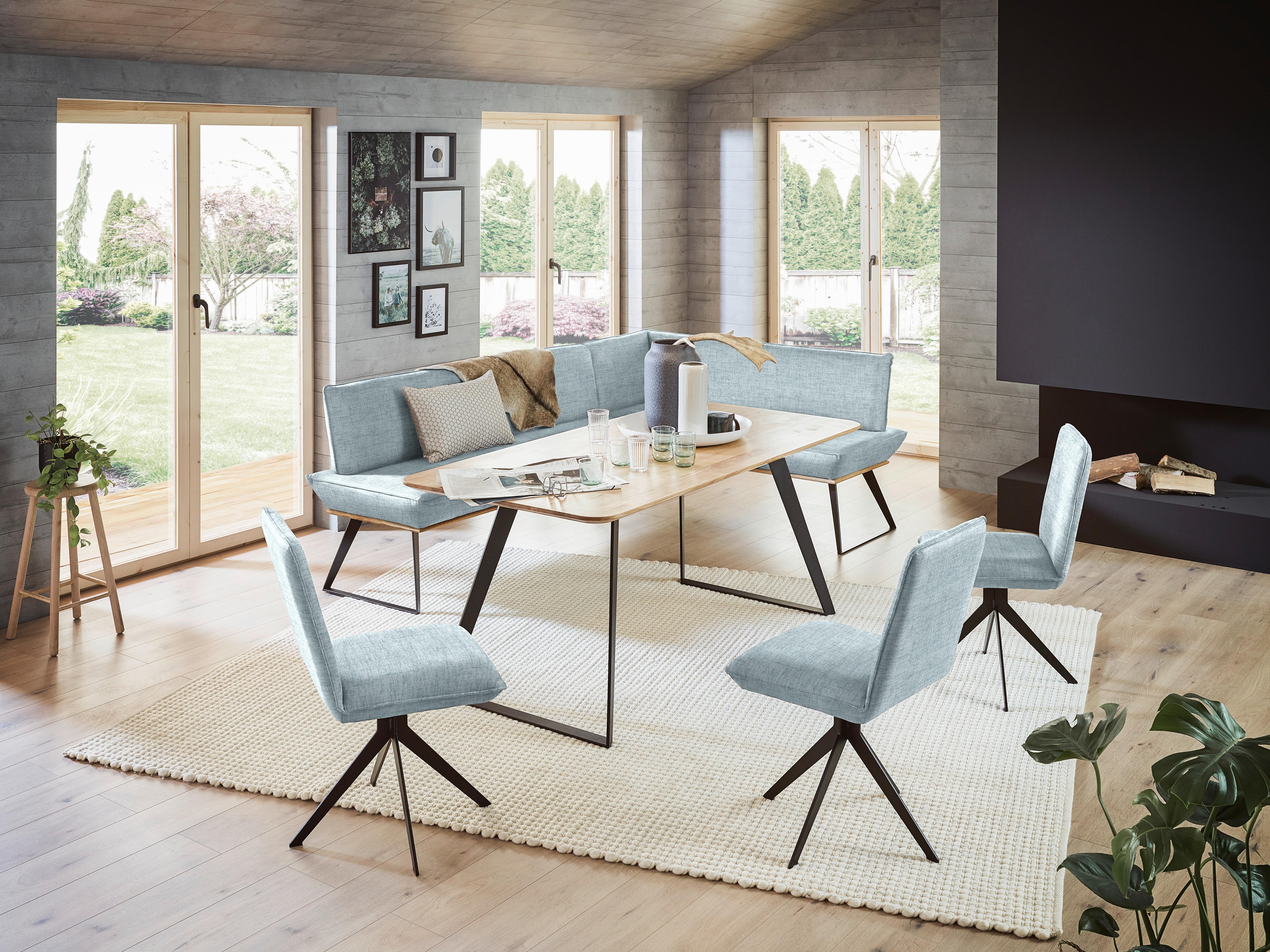 KRZESŁO MALIBU - czarny/jasnoniebieski, Design, metal/tkanina (46,5/87/64cm) - Voleo