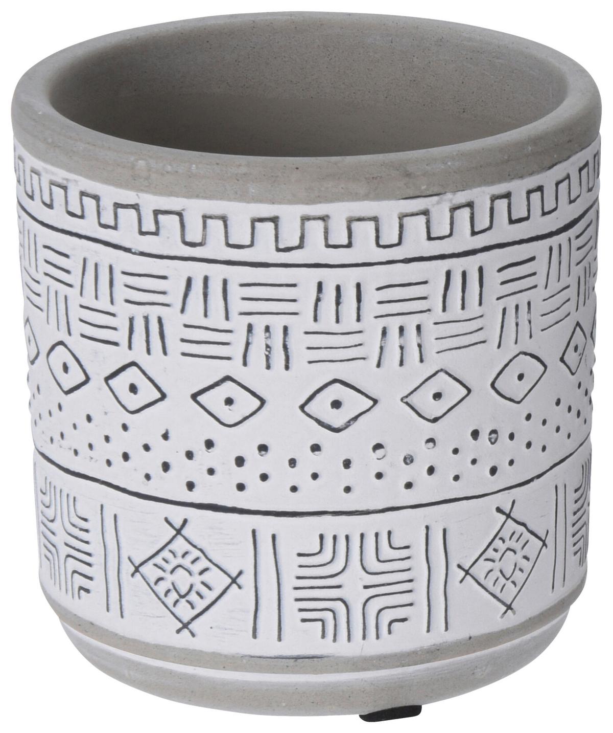 Virágkaspó Aztec - fekete/fehér, kerámia (9,2/9,5cm)