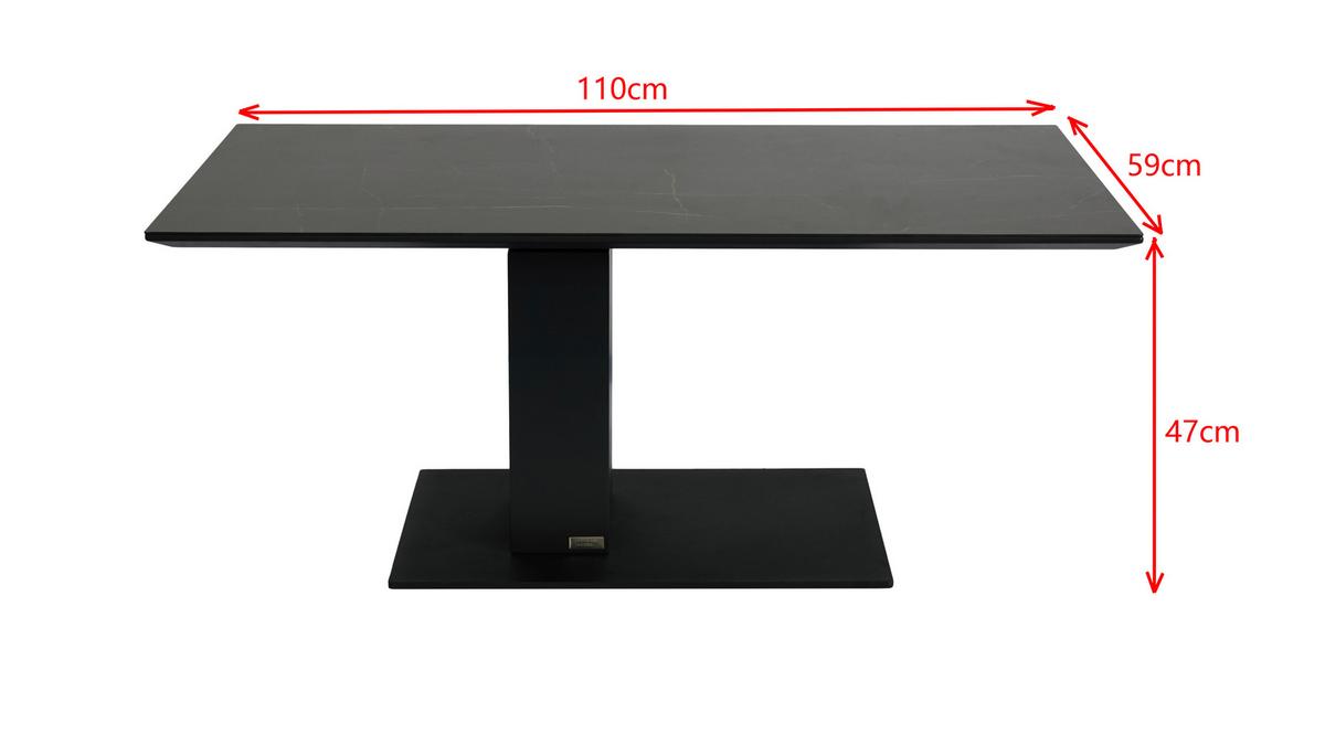 STOLIK KAWOWY MILANO -EXKLUSIV- - antracytowy/czarny, Design, materiał drewnopochodny/metal (110/59/47-66cm) - Dieter Knoll
