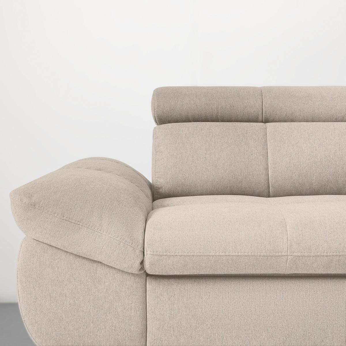 Wohnlandschaft Alberto Beige - Beige/Schwarz, MODERN, Textil/Metall (296/201cm) - Mömax