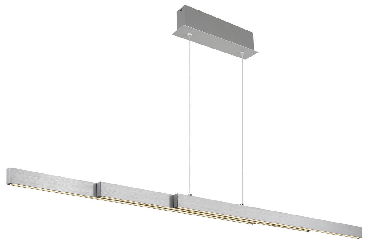 LED-HÄNGELEUCHTE 17016A - Opal/Alufarben, Design, Kunststoff/Metall (95-150/7,5/80-150cm) - Globo