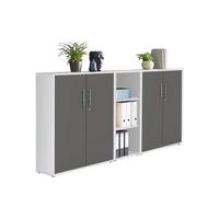 AKTENSCHRANK OFFICE EDITION - SW SET 8 - Anthrazit/Weiß, MODERN, Holzwerkstoff (212,9/113,6/33cm) - MID.YOU