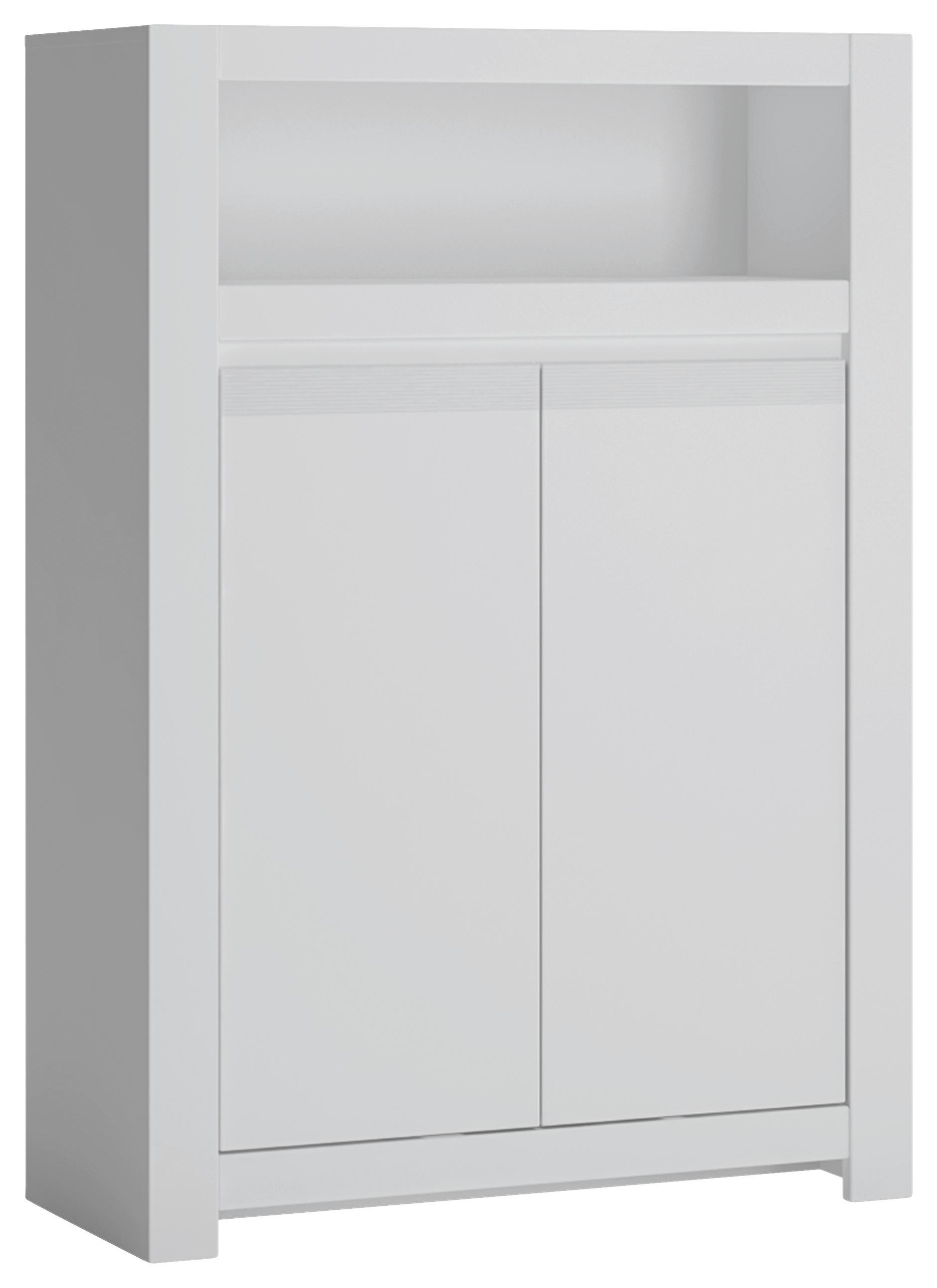 Komoda Novi - bijela/crna, Moderno, drvni materijal/plastika (92/133/42,2cm) - Premium Living