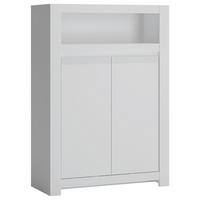 Komoda Novi - bijela/crna, Moderno, drvni materijal/plastika (92/133/42,2cm) - Premium Living