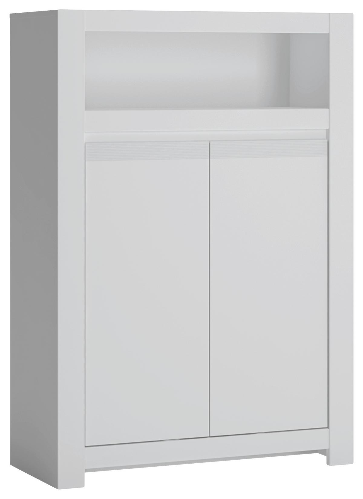 Komoda Novi - bijela/crna, Moderno, drvni materijal/plastika (92/133/42,2cm) - Premium Living