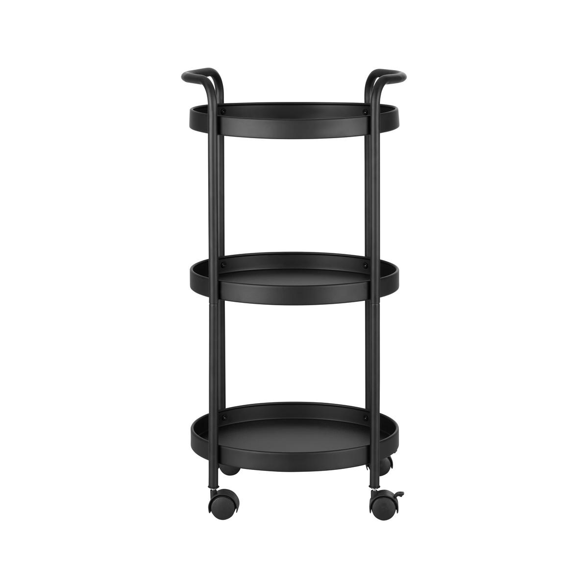Servierwagen Justus Schwarz - Schwarz, MODERN, Kunststoff/Metall (39,5/72,5/35,5cm) - Mömax