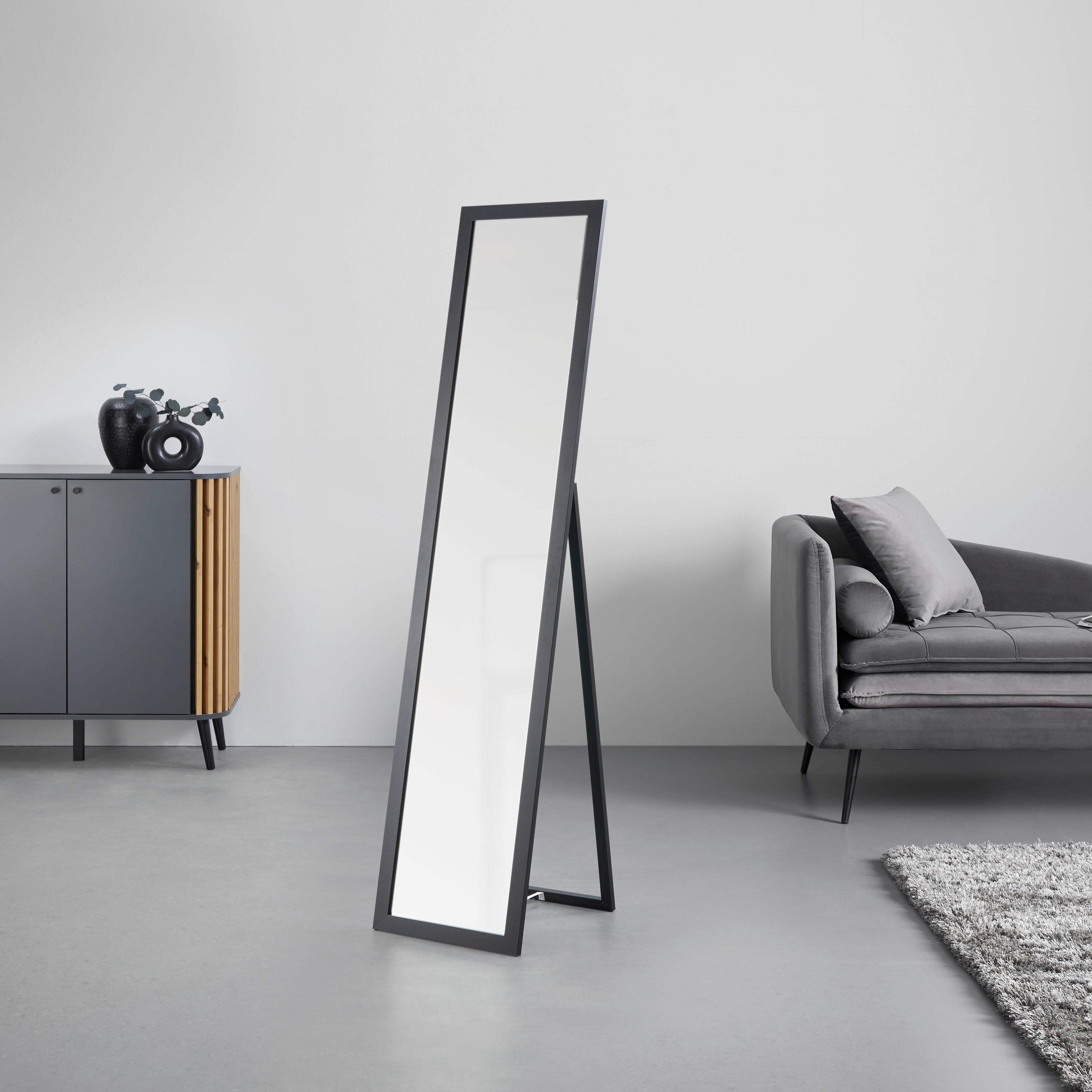 GOLVSPEGEL RIO SCHWARZ -SB- - svart, Modern, trämaterial/glas (36/156/44cm) - Mömax