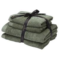 ZESTAW RĘCZNIKÓW FROTTE RIO - ciemnozielony, Basics, tkanina - Aquanova