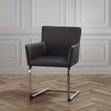 Stuhl Vanessa - Chromfarben/Schwarz, MODERN, Holz/Textil (62,5/87/56cm) - Modern Living