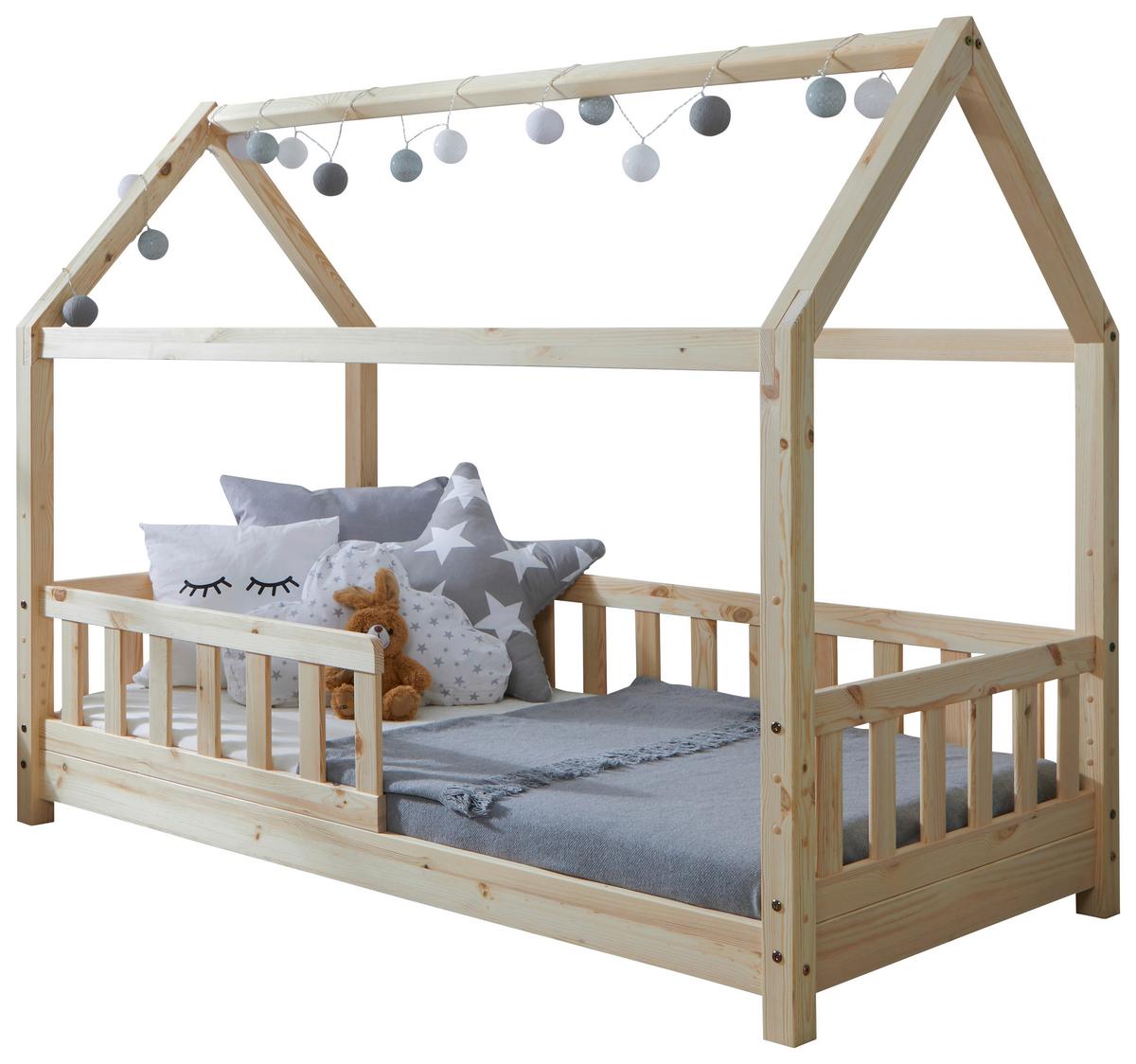 Hausbett Kay ca. 80x160 cm Kiefer Natur - Naturfarben, MODERN, Holz/Textil (80/160cm) - MID.YOU