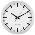 Wanduhr Zürich Silberfarben/Weiß - Silberfarben, Kunststoff (40cm)