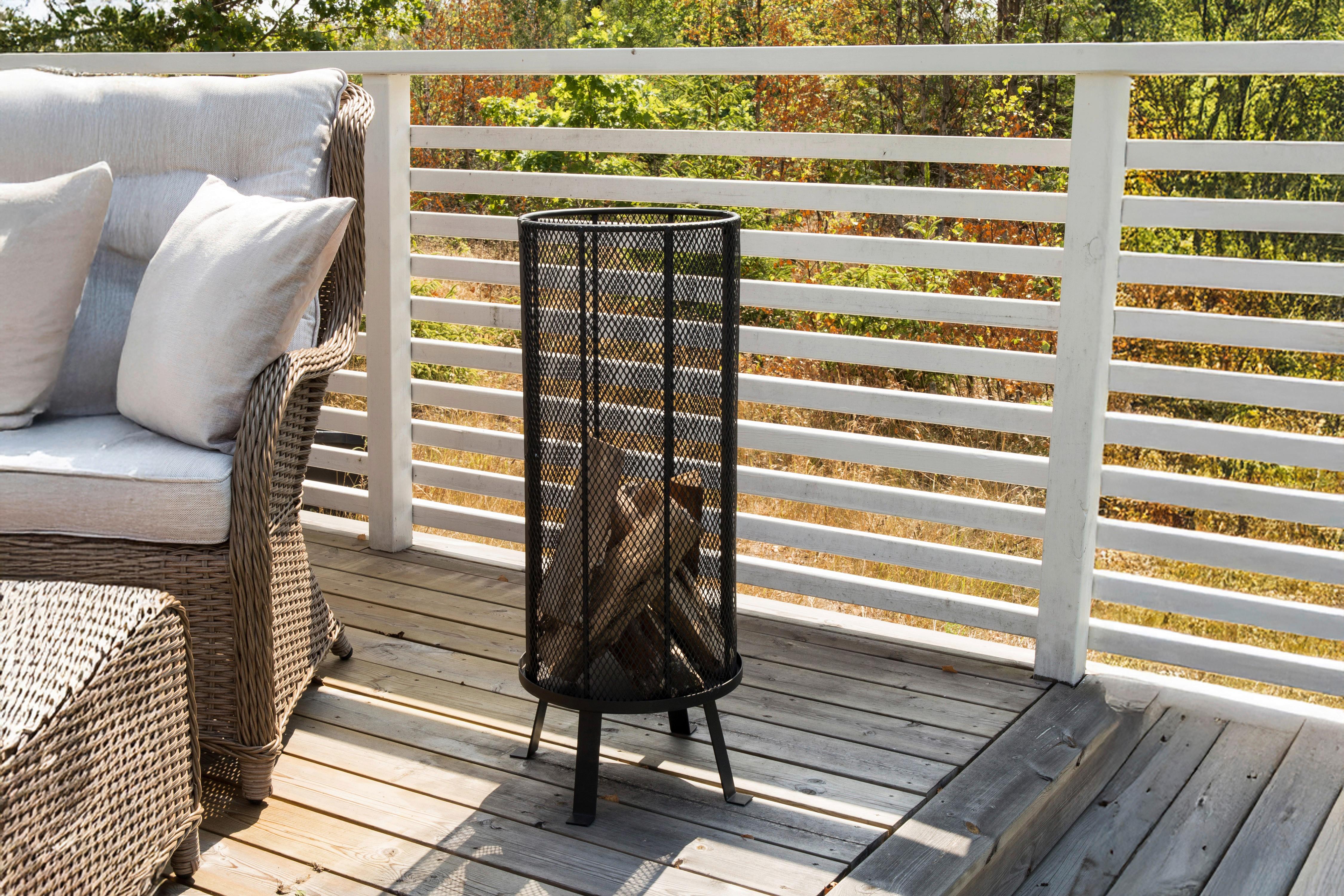 FEUERKORB BASTIAN - Schwarz, KONVENTIONELL, Metall (35/80/35cm) - Gardenson