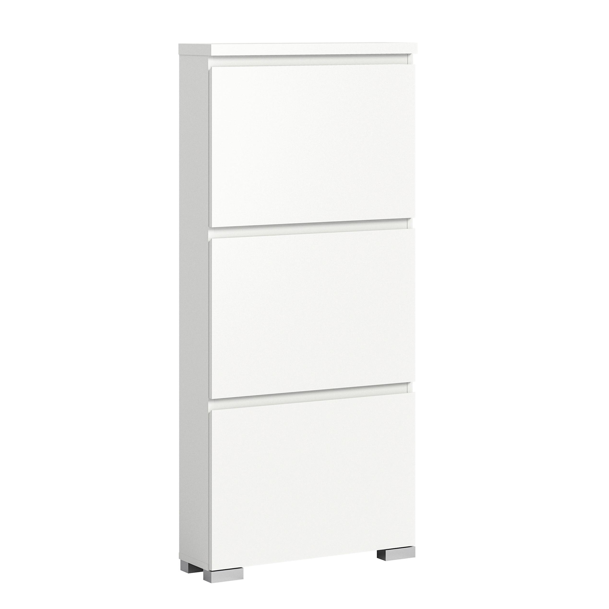 Omara Za Čevlje Shoelove, Bela - srebrne barve/bela, Moderno, leseni material (60/133/18cm) - Mömax