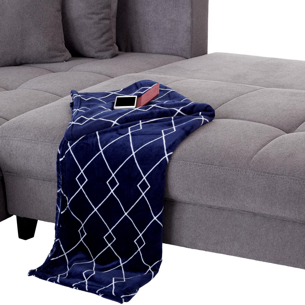 Kutna Garnitura Mendoza - siva/crna, Design, tekstil/drvo (197/309cm) - Modern Living
