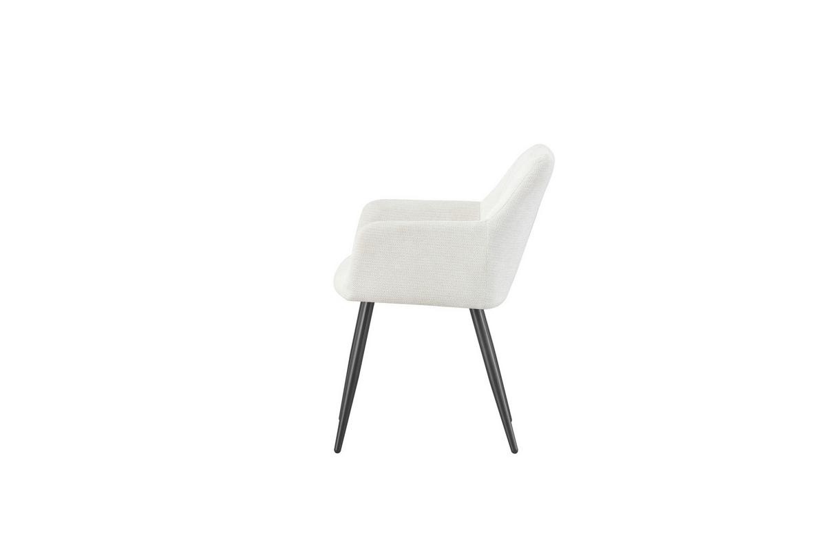 Set Stolov Bella, Krem Barva, 2 Kos - črna/krem barve, Moderno, kovina/tekstil (55/82/62cm) - MID.YOU