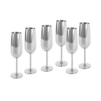 Set Kozarcev Champange, 6-Delni - srebrne barve, Trend, kovina (22,5cm) - Echtwerk