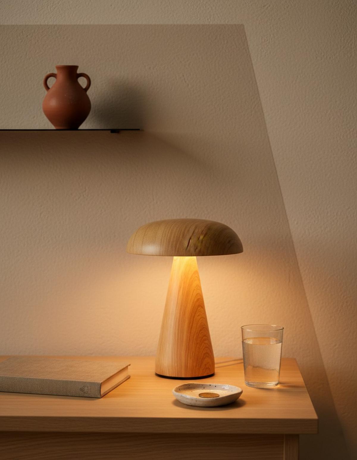 LAMPA STOŁOWA SINDY - kolor naturalny, Trend, tworzywo sztuczne/metal (15,5/21cm) - Novel