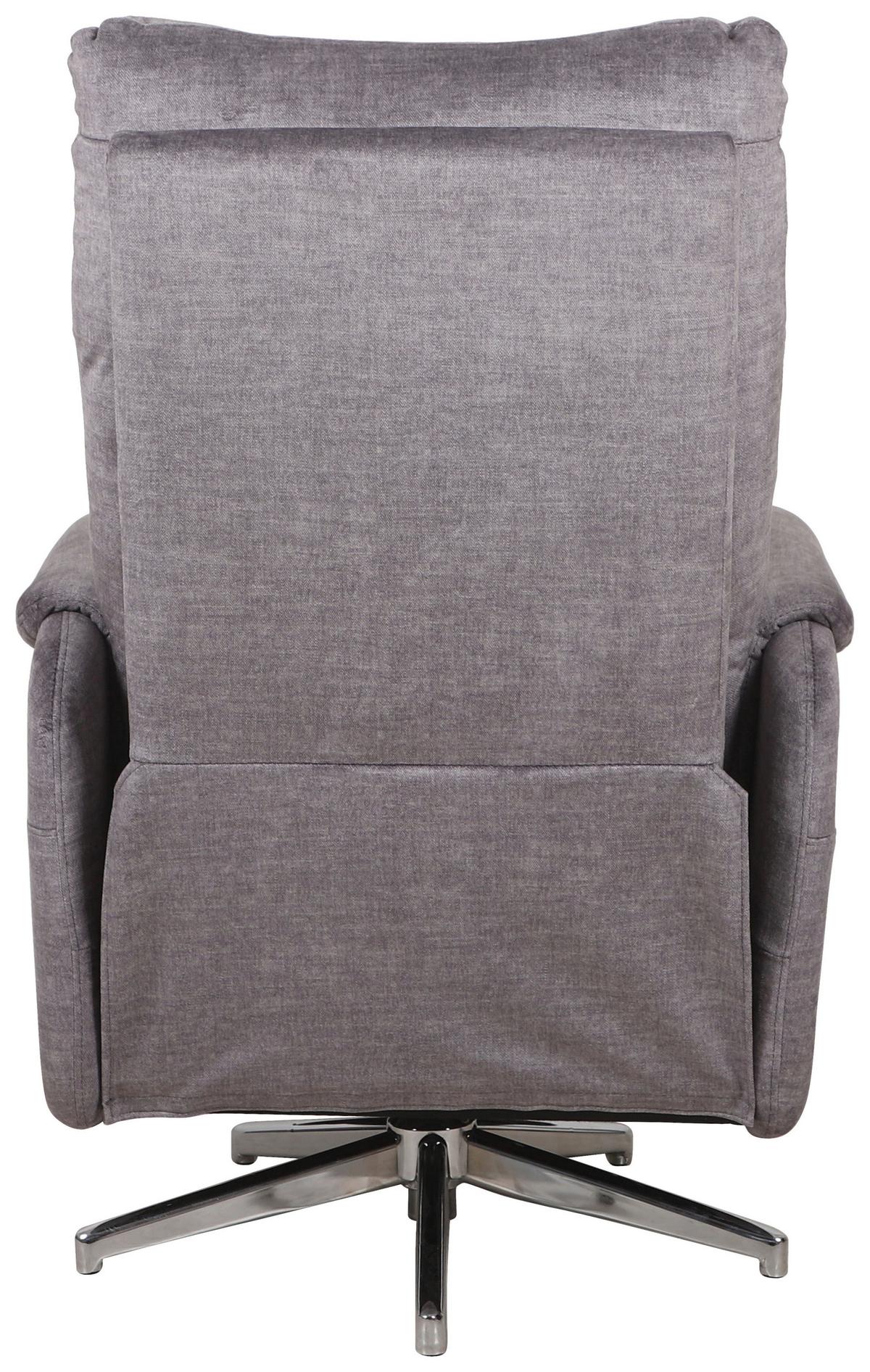 FOTEL TELEWIZYJNY MOON - szary/kolor chromowy, Modern, metal/tkanina (72/107/159cm)