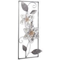 DEKORACJA ŚCIENNA 17SMB0658-B - kolor srebrny/biały, Lifestyle, metal (28,6/74,3/5,1cm) - Ambia Home