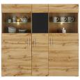 Highboard in Eichefarben - Eichefarben/Schwarz, MODERN, Glas/Holzwerkstoff (140/135/37cm) - Modern Living Highboard in Eichefarben - Eichefarben/Schwarz, MODERN, Glas/Holzwerkstoff (140/135/37cm) - Modern Living