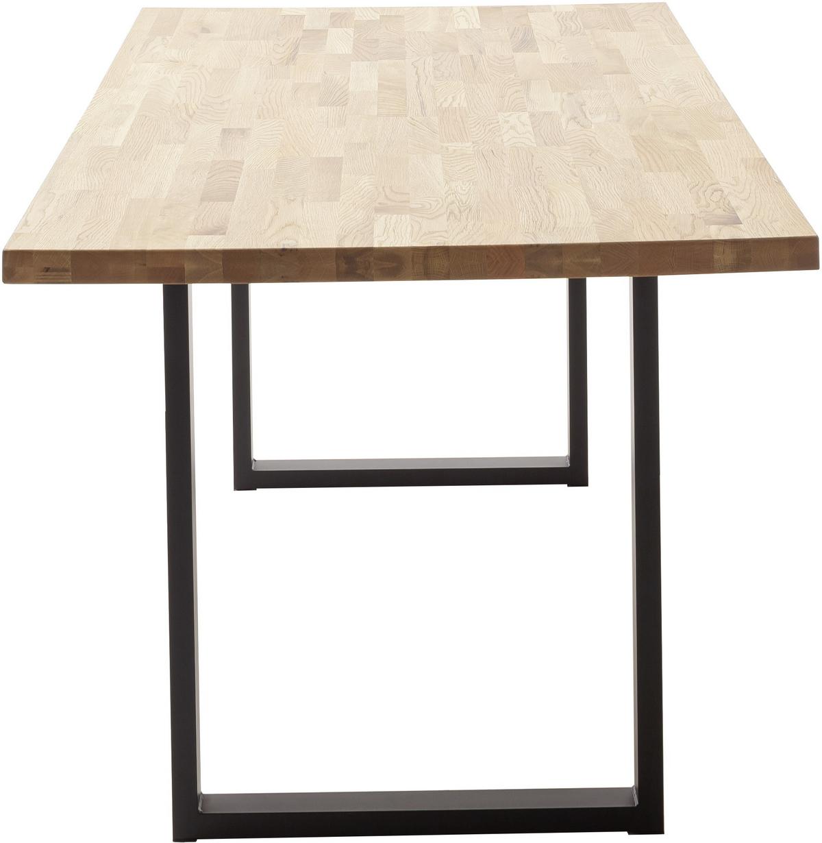 STÓŁ DO JADALNI ZEBALLOS - dąb dziki/czarny, Natur, metal/drewno (160/75/75cm) - Carryhome