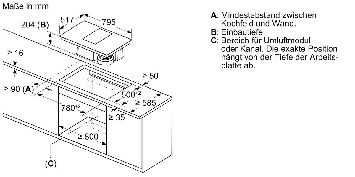 Kochfeld-Dunstabzug-Kombi ET845FM11E - Schwarz, Glas/Metall (79,5/20,4/51,7cm) - Siemens