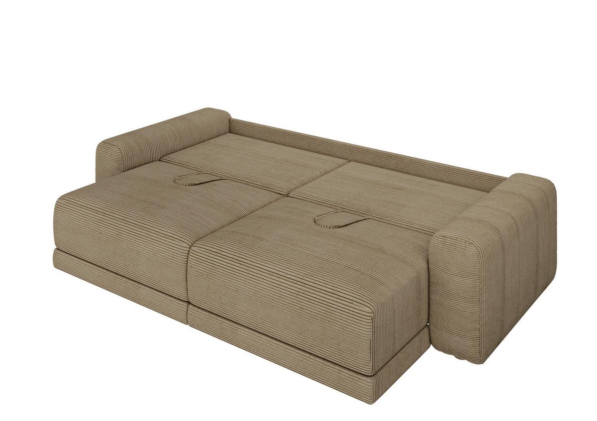 Sofa Plain Cappuccinofarben - Schwarz/Cappuccino, MODERN, Kunststoff/Textil (256/88/120cm) - Mömax