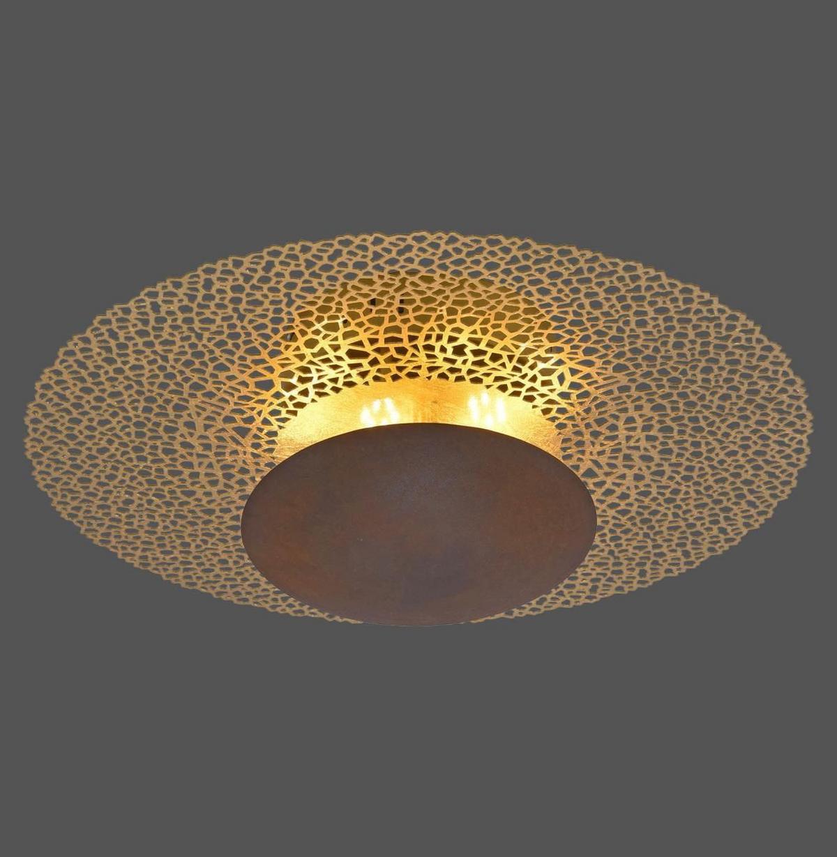 LED-Deckenleuchte Nevis Rostfarben max. 17,6 Watt - Rostfarben, Design, Metall (45/45/16cm) - Paul Neuhaus
