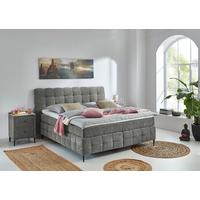 Boxspring Krevet Scarlett - siva/crna, Konvencionalno, drvni materijal/drvo (180/200cm) - Premium Living