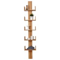 Stenski Regal Pepe, Bukev, Masivno, Naravna - naravne barve, Moderno, les (35/180/17cm) - MID.YOU