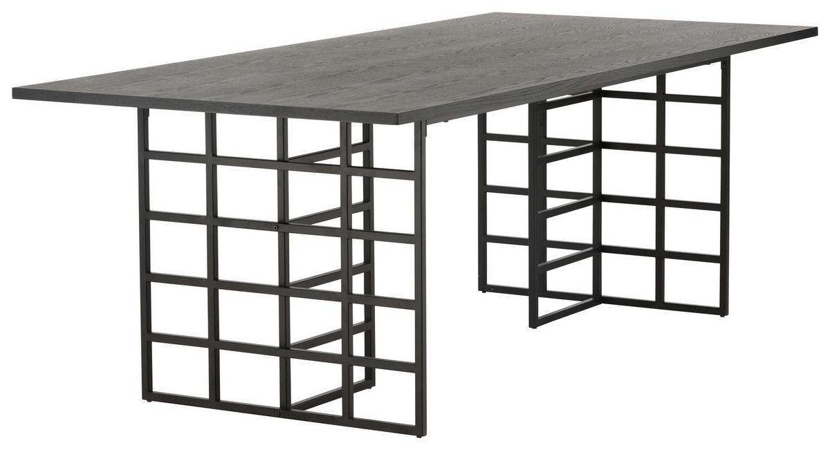 ESSTISCH YSTAD - Schwarz, Design, Holz/Metall (220/100/75cm) - Livetastic