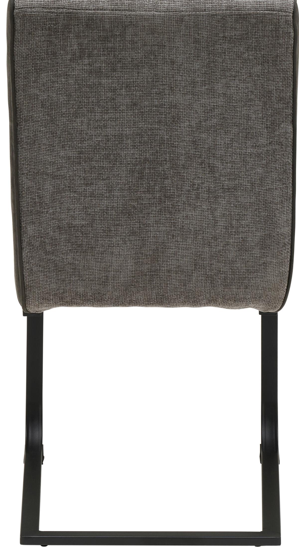 KRZESŁO NA PŁOZIE PAG - czarny/szary, Konventionell, metal/tkanina (49/91/60cm) - MID.YOU