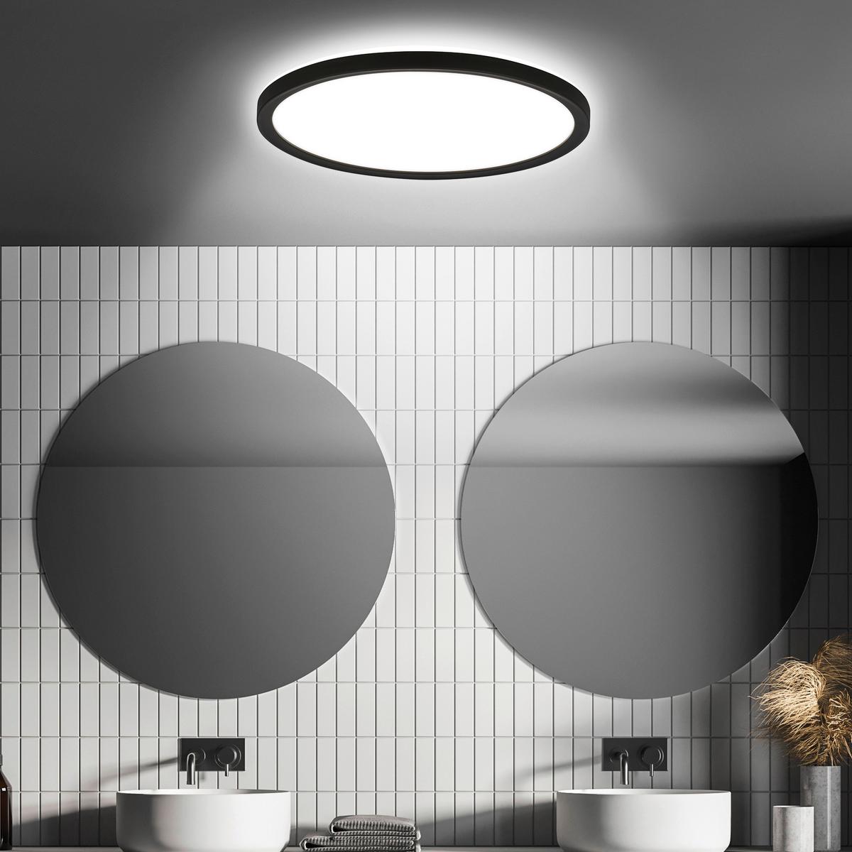 ŁAZIENKOWA LAMPA SUFITOWA LED 7525415 MOVE - czarny, Konventionell, tworzywo sztuczne (29/3cm)