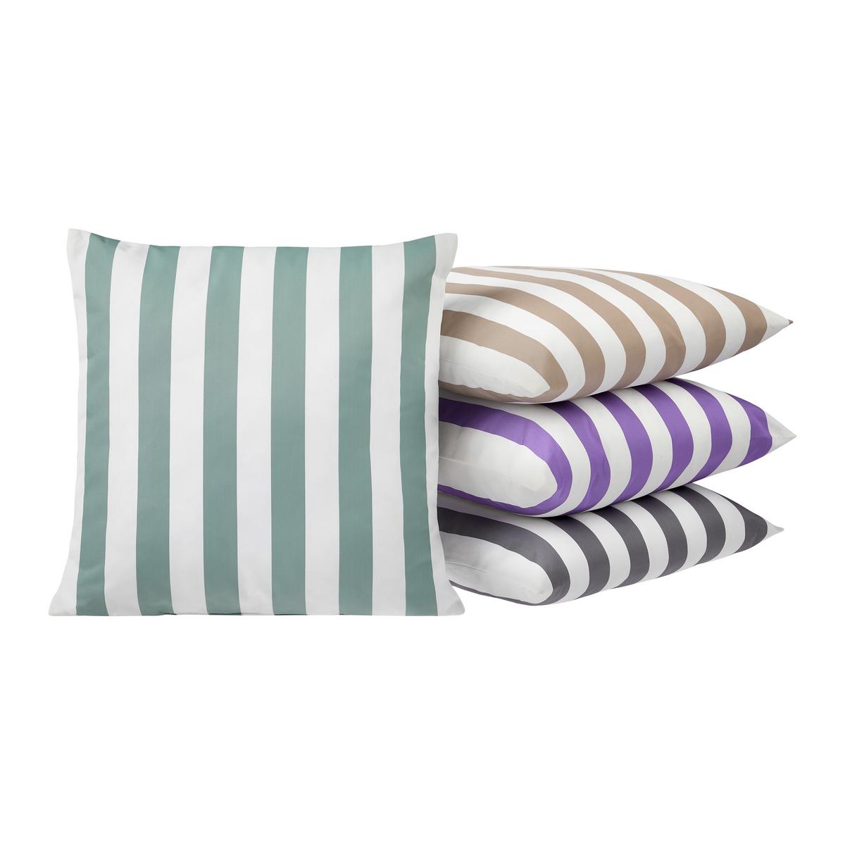 Outdoor-Kissen Amore Streif Weiß/Beige ca. 45x45cm - Beige/Weiß, Textil (45/45cm) - Mömax