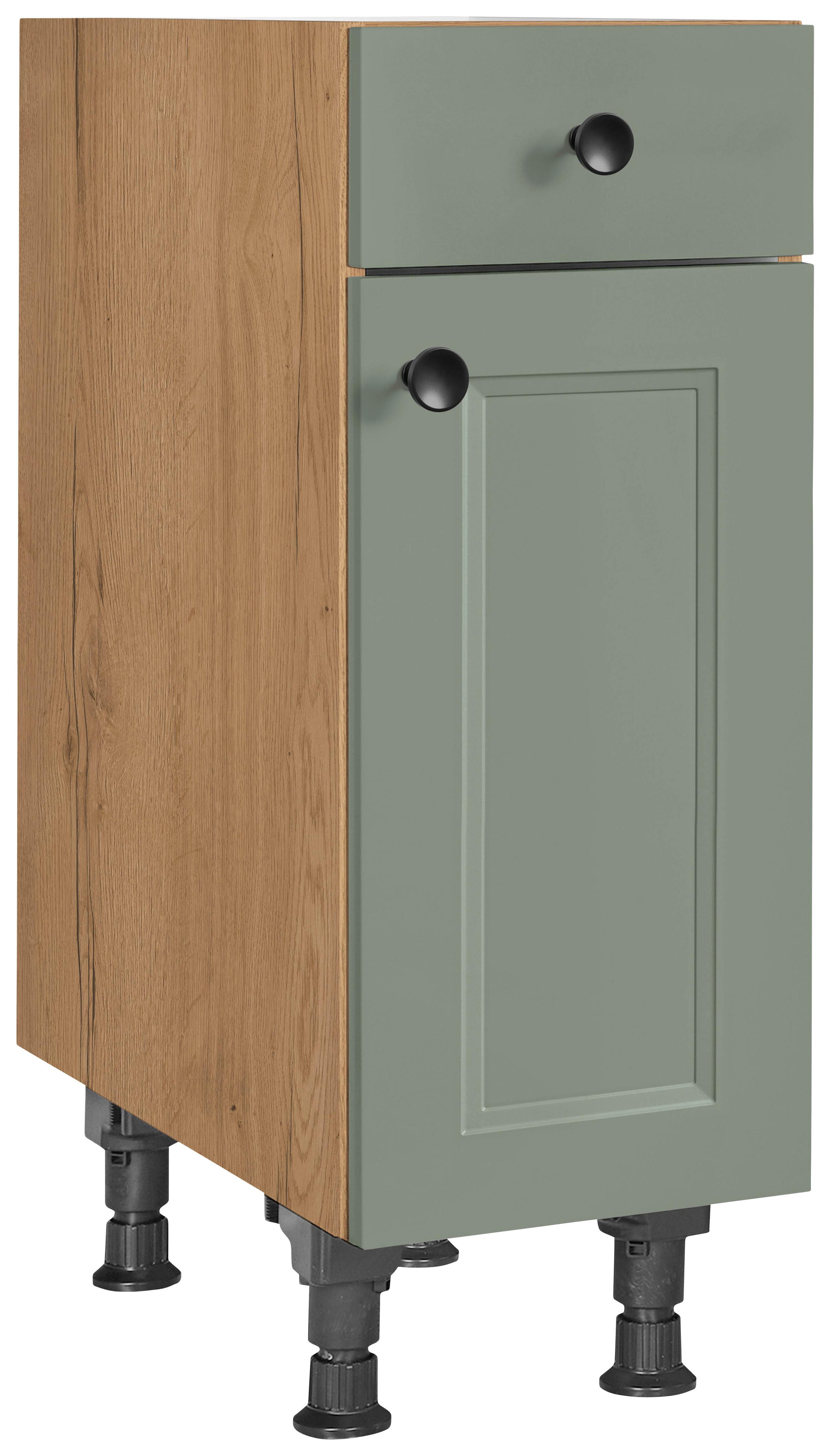 Schubkastenunterschrank Cascada Grün - Eichefarben/Schwarz, MODERN, Holzwerkstoff/Metall (30/87/56cm) - Nobilia