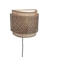 Stenska Svetilka Bhutan. Črna, Bambus - črna/naravne barve, Trend, les (32/16/27cm) - Good & Mojo