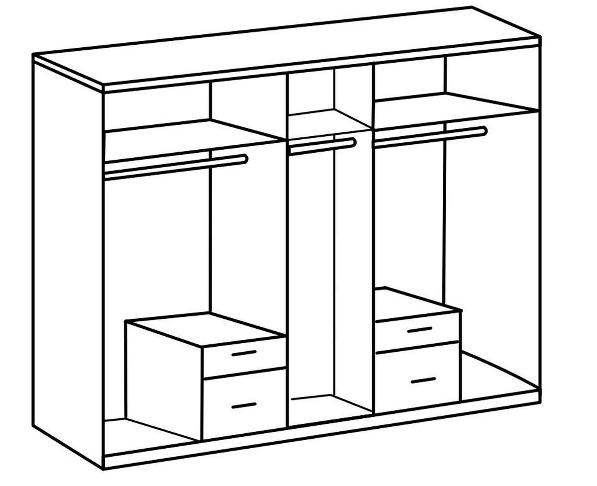 Ormar S Klasičnm Vratima Freiburg - bijela/srebrne boje, Design, staklo/drvni materijal (225/210/58cm) - Modern Living