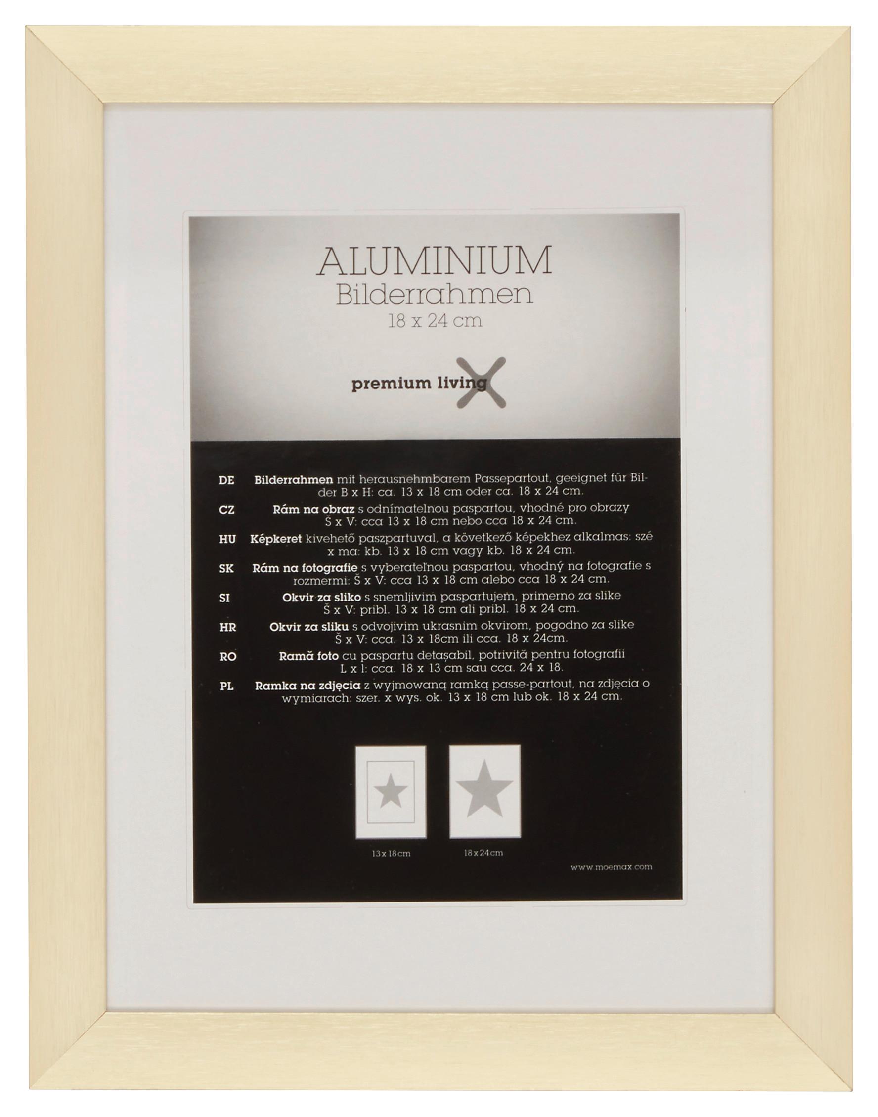 Okvir Za Slike Aluminium - zlate barve/barve medenine, Romantika, kovina (21,1/27,1/2.2cm) - Premium Living