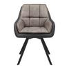 STOEL MET ARMELEUNINGEN BILLY - Donkergrijs/Grijs, Modern, Textiel/Metaal (62/85/62cm) - Bessagi Home