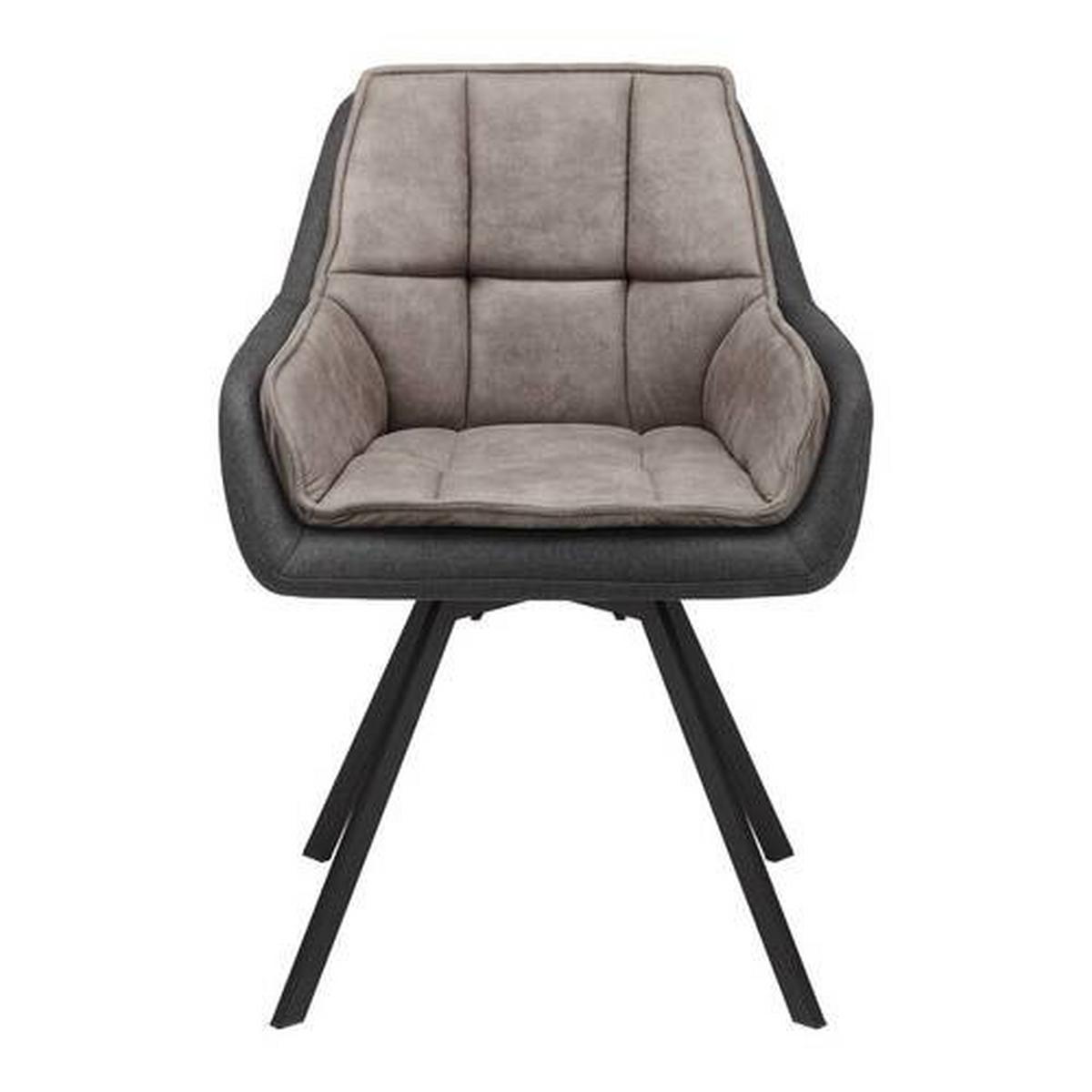 Naslanjač Billy, Siva, Vrtljiv - temno siva/siva, Moderno, kovina/tekstil (62/85/62cm) - Bessagi Home
