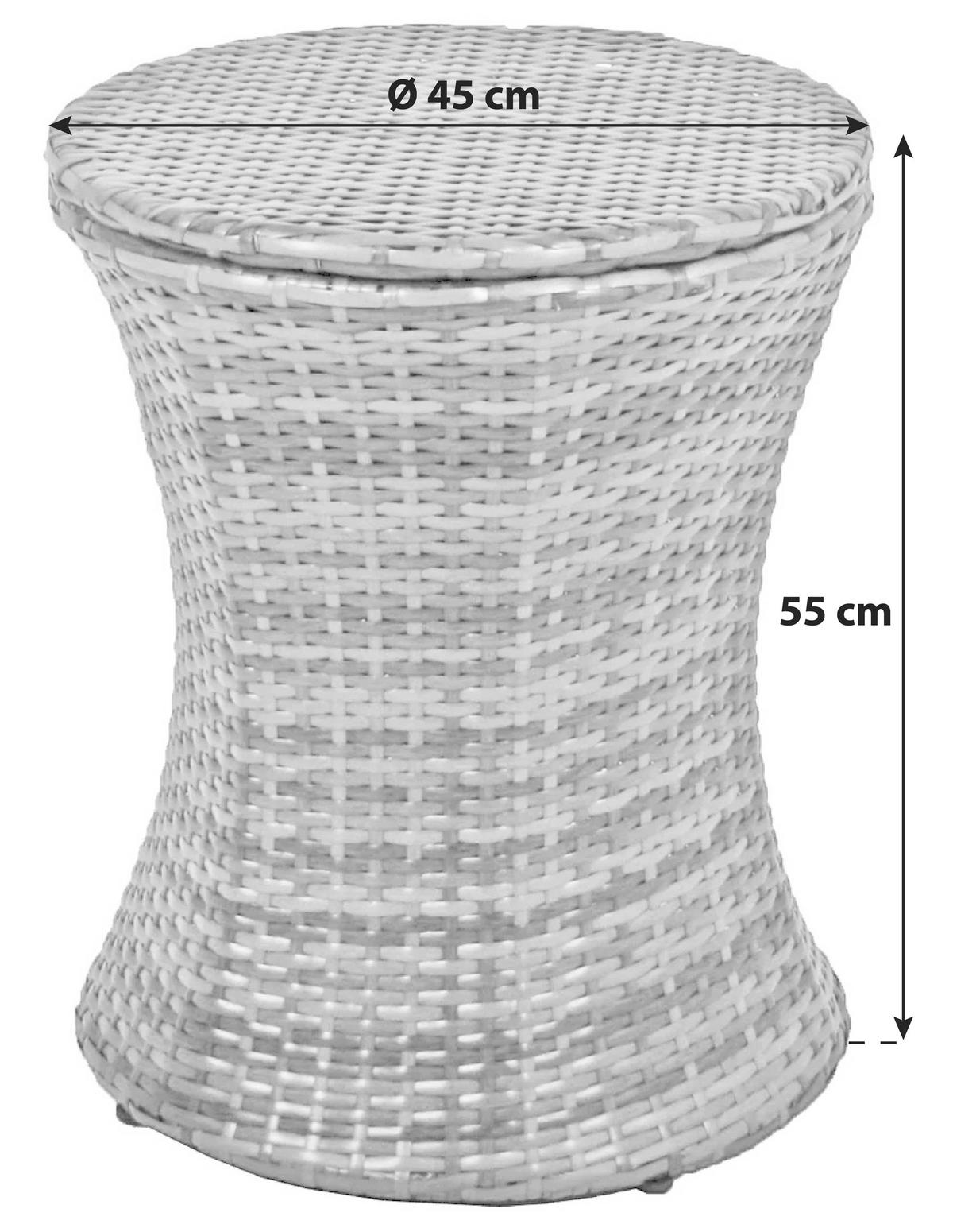 Gartentisch Mumbai ca. 45x55 cm Dunkelgrau - Dunkelgrau/Schwarz, Basics, Kunststoff/Metall (45/55/45cm) - Gardenson
