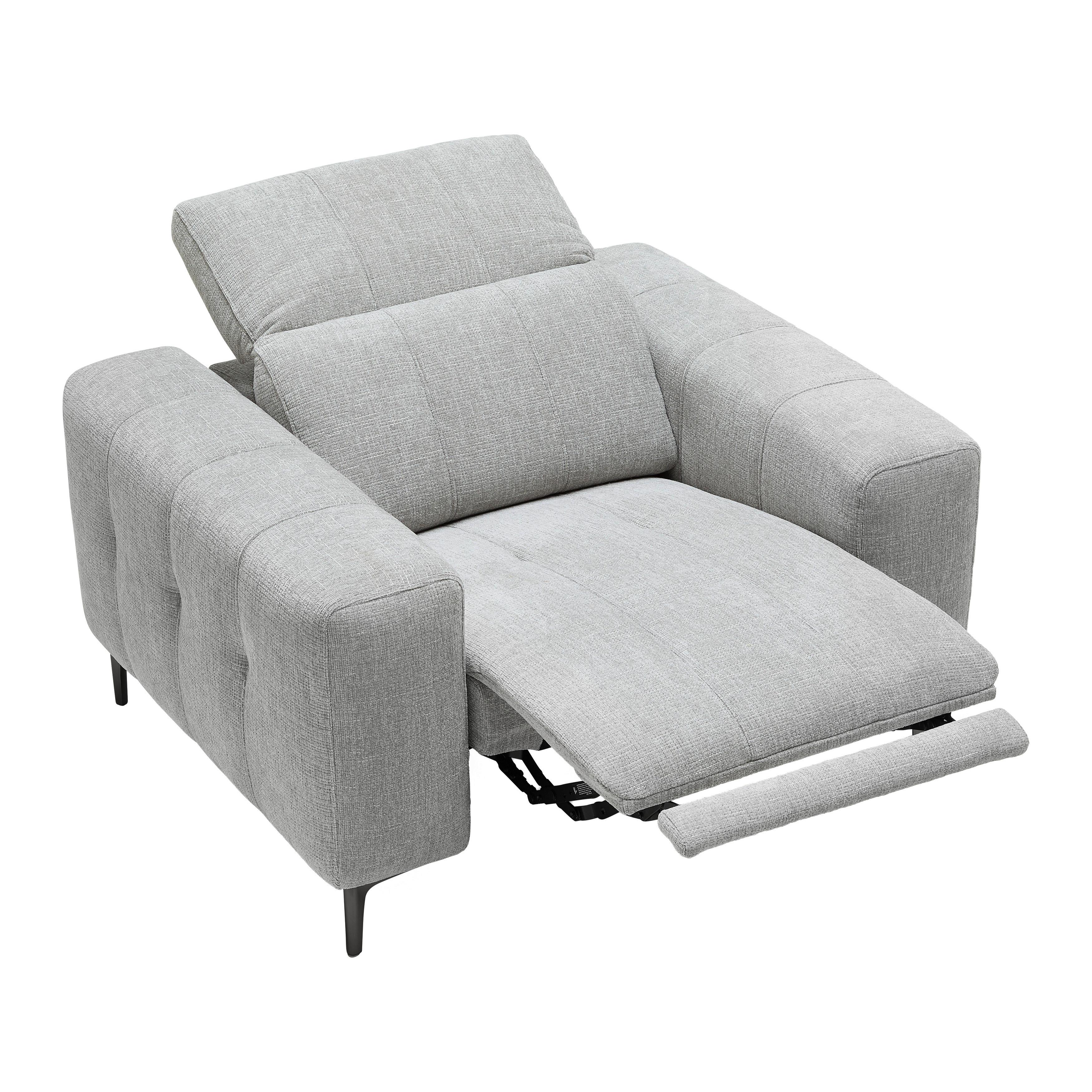 FÅTÖLJ ALVARO - mörkgrå/grå, Modern, metall/trä (115/79/109cm) - Mömax