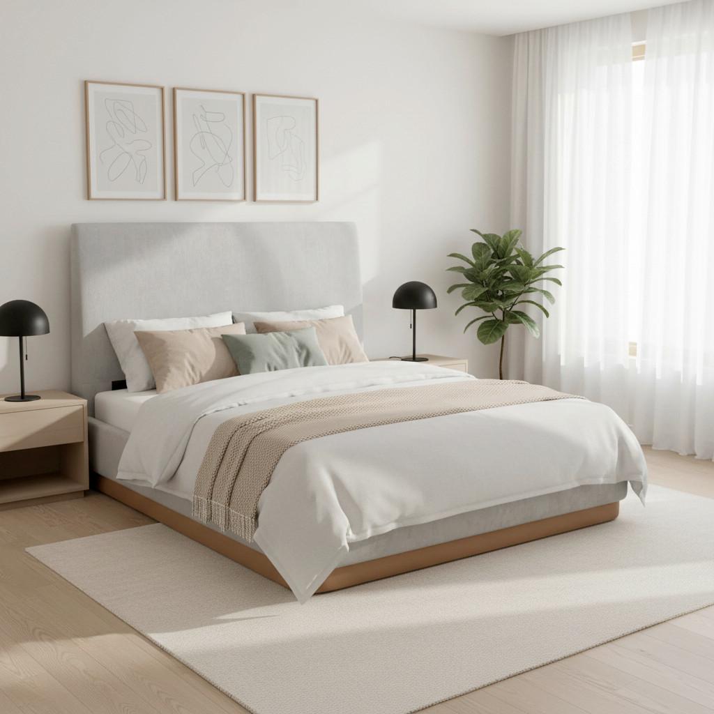 STOPPAD SÄNG JOSEF - svart/grå, Modern, metall/trä (160/200cm) - Bessagi Home
