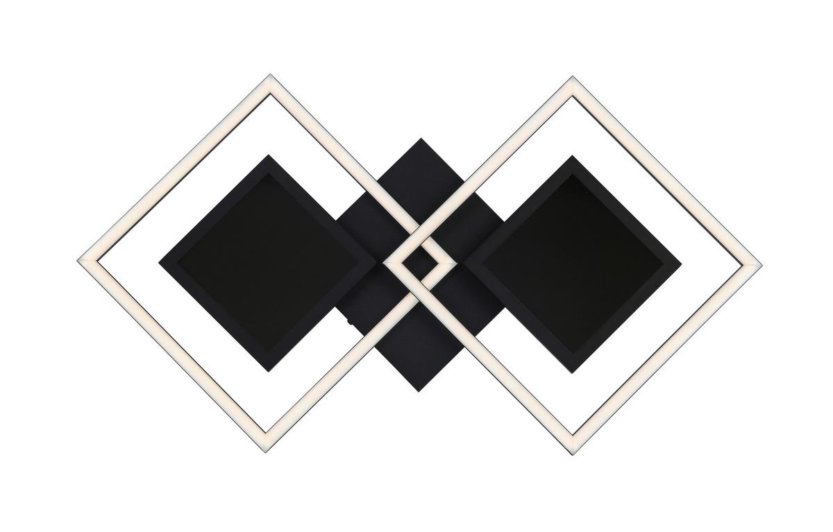 Stropna Led-svetilka Preceval - črna, kovina/umetna masa (41,8/75,3/6,7cm) - Premium Living