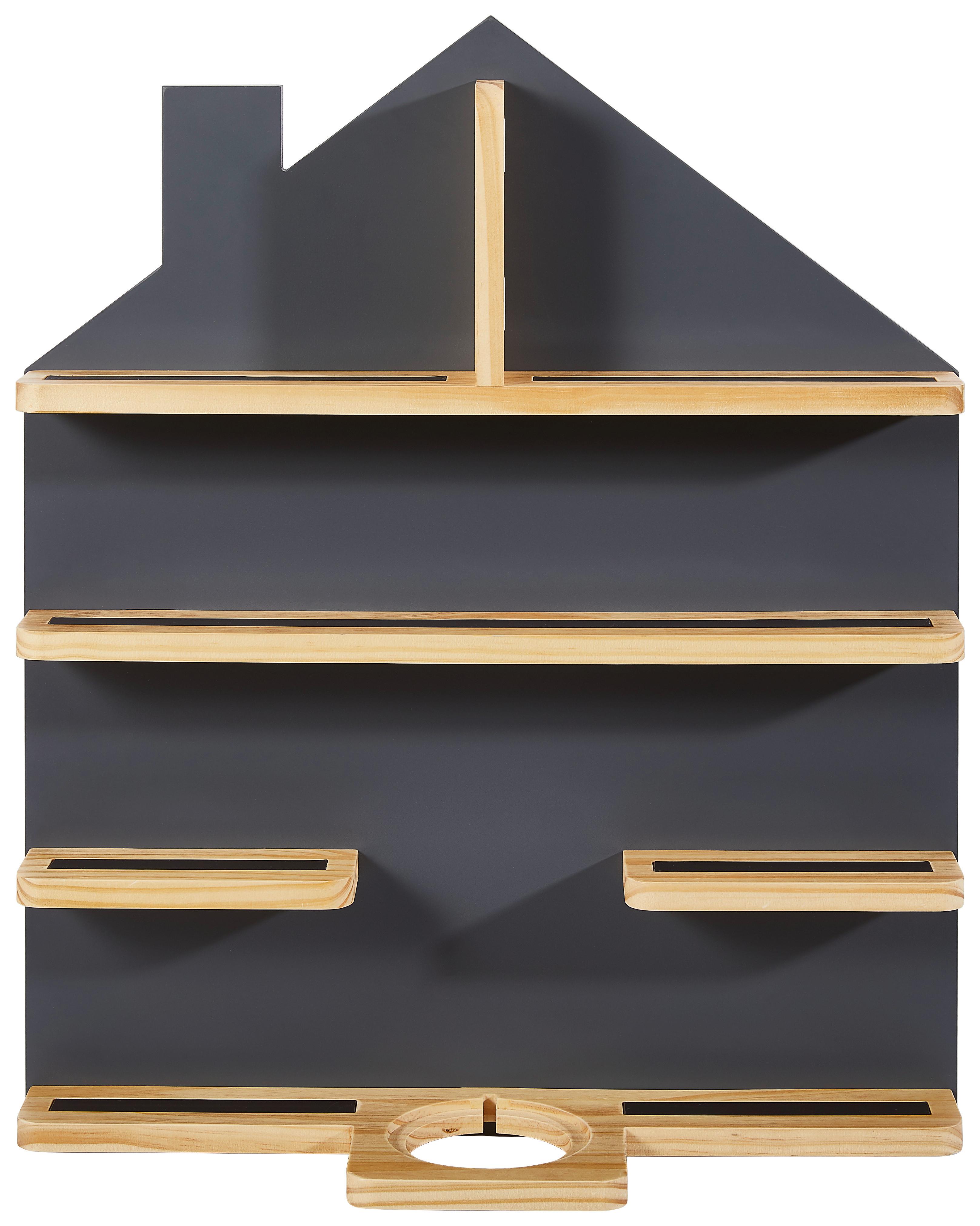 REGAŁ ŚCIENNY K012 - TREND - - kolor naturalny/szary, Trend, materiał drewnopochodny/drewno (50/60/15cm) - Ben'n'jen