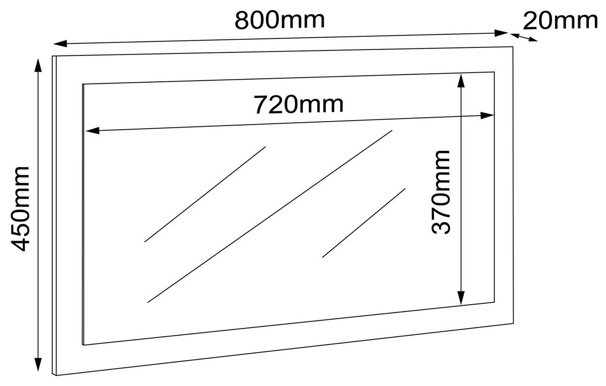 WANDSPIEGEL SALIA 80CM - Honigeiche/Anthrazit, Design, Glas/Holzwerkstoff (80/45/2cm) - MID.YOU